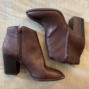 Brown leather boots